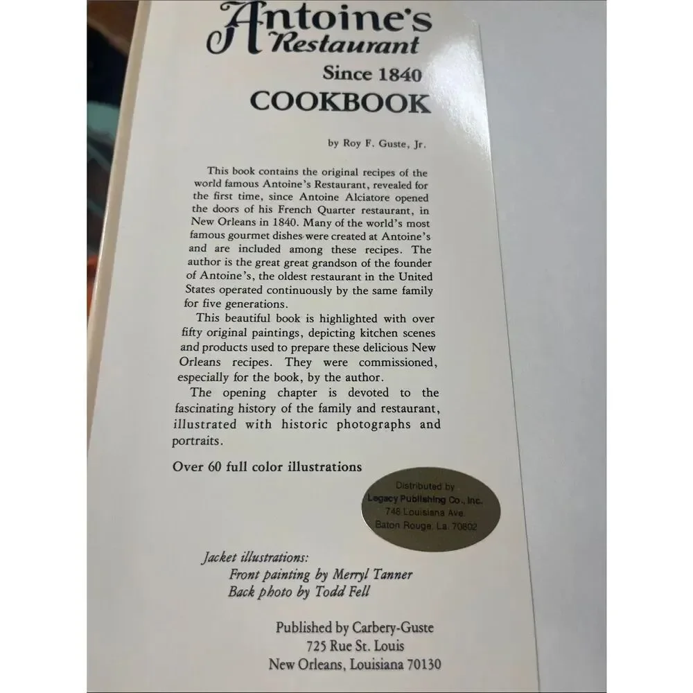 Antoine’s restaurant cookbook